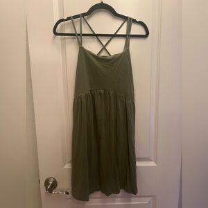 Old Navy Olive Green Strapless Dress